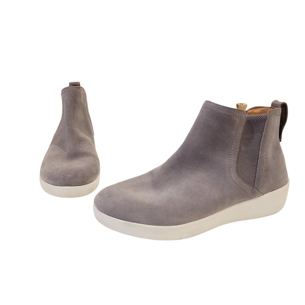 FitFlop Women's Superchelsea Boots Gray Pull On Chelsea Shoes Ankle Bootie Sz 7